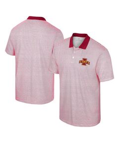 Мужская белая рубашка-поло в полоску с принтом Cardinal Iowa State Cyclones Colosseum, красный