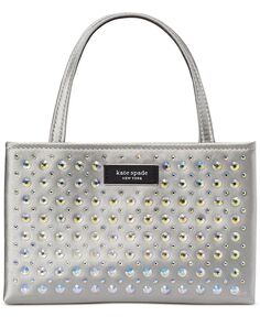 Миниатюрная тканевая сумка-тоут Sam Icon с кристаллами kate spade new york, серый