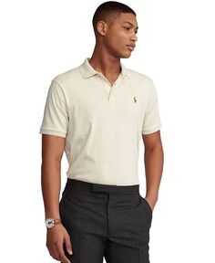 Мужская рубашка-поло классического кроя из мягкого хлопка Polo Ralph Lauren, цвет American Heather Cream