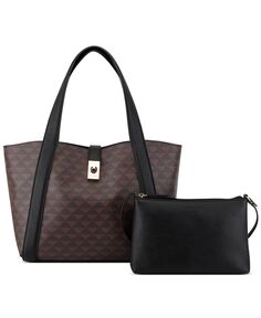 Сумка-тоут 2 в 1 Morely Medium Nine West, цвет Mahogany Logo