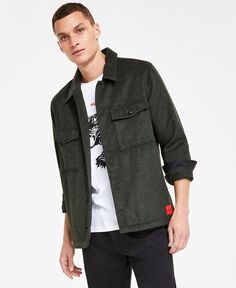 Мужская куртка-рубашка оверсайз Enalu HUGO, зеленый