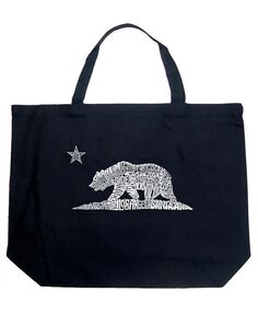 Калифорнийский медведь — большая сумка-тоут Word Art LA Pop Art, черный