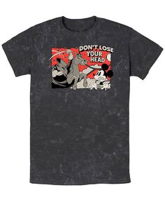 Мужская классическая футболка с Микки и Всадником без головы, минеральная стирка, с короткими рукавами Fifth Sun, черный