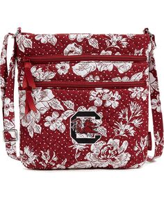 Женская хипстерская сумка через плечо South Carolina Gamecocks Rain Garden с тройной молнией Vera Bradley, красный