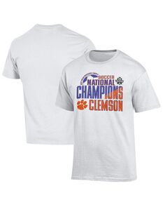 Мужская белая футболка Clemson Tigers 2021 NCAA Men&apos;s Soccer National Champions, белый