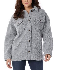 Женская флисовая куртка-рубашка свободного кроя 32 Degrees, серый