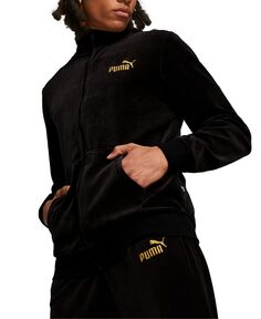 Мужская спортивная куртка ESS+ Minimal Gold из велюра Puma, черный