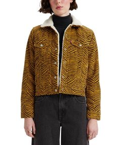 Женская оригинальная вельветовая куртка-тракер с подкладкой из шерпы Levi&apos;s, коричневый Levis