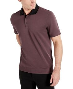 Мужская футболка-поло с короткими рукавами и контрастным воротником Kenneth Cole, фиолетовый