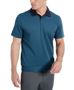 Мужская футболка-поло с короткими рукавами и контрастным воротником Kenneth Cole, синий