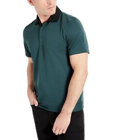 Мужская футболка-поло с короткими рукавами и контрастным воротником Kenneth Cole, зеленый