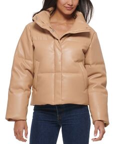 Женская короткая куртка-пуховик из искусственной кожи Levi&apos;s, цвет Biscotti Levis