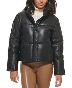 Женская короткая куртка-пуховик из искусственной кожи Levi&apos;s, черный Levis