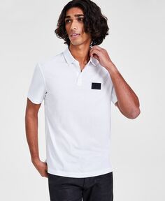 Мужская рубашка-поло обычного кроя с логотипом Armani Exchange, белый