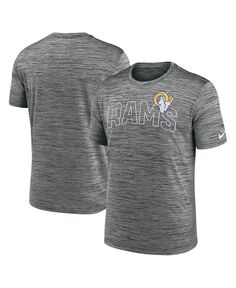 Мужская антрацитовая футболка Los Angeles Rams Velocity Arch Performance Nike, серебро