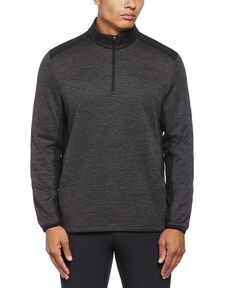 Мужской двухцветный пуловер для гольфа с молнией в четверть цвета космического цвета PGA TOUR, черный