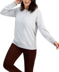 Женский пуловер с открытой спиной и длинными рукавами ID Ideology, цвет Grey Whisper Heather