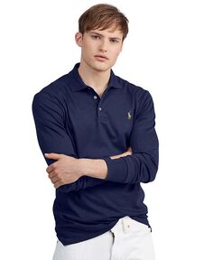 Мужская рубашка-поло классического кроя из мягкого хлопка Polo Ralph Lauren, цвет French Navy