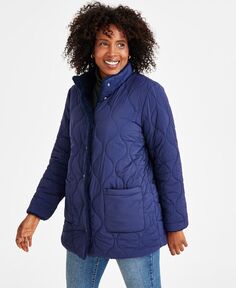 Женская двусторонняя куртка из шерпы с длинными рукавами Style &amp; Co, синий