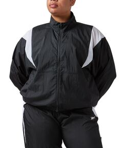 Куртка больших размеров с длинными рукавами и молнией спереди с цветными блоками Reebok, черный