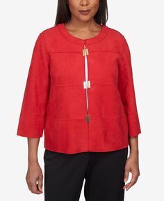 Женская замшевая куртка Park Place золотистого цвета с украшением Alfred Dunner, красный