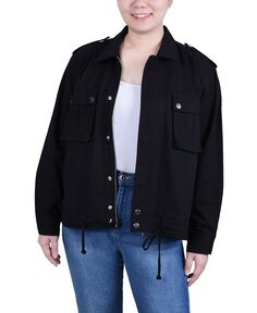 Женская твиловая куртка с длинными рукавами NY Collection, цвет Black