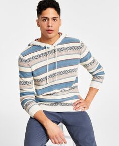 Мужской пуловер с капюшоном в полоску Benji Sun + Stone, белый