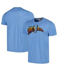 Мужская и женская голубая футболка с рисунком Hey Dude Tri-Blend Homage, синий