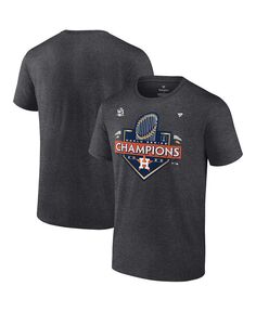 Мужская футболка с логотипом Heather Charcoal Houston Astros World Series Champions 2022, раздевалка Big and Tall Fanatics, серый