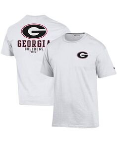 Мужская белая футболка Georgia Bulldogs Stack 2-Hit Champion, белый