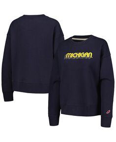 Женский темно-синий пуловер свободного кроя Michigan Wolverines League Collegiate Wear, синий