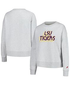 Женский свитшот свободного кроя Ash LSU Tigers League Collegiate Wear, цвет Ash