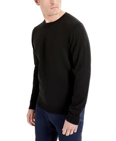Мужской легкий пуловер приталенного кроя с круглым вырезом Kenneth Cole, черный