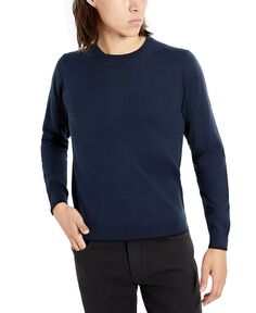Мужской легкий пуловер приталенного кроя с круглым вырезом Kenneth Cole, синий