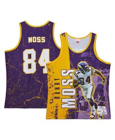 Мужская майка Randy Moss Purple Minnesota Vikings 1998 Player Burst Mitchell &amp; Ness, фиолетовый