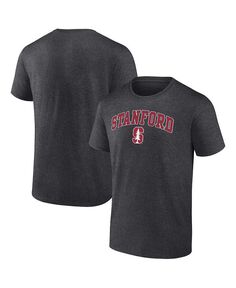 Мужская футболка с логотипом Heather Charcoal Stanford Cardinal Campus Fanatics, серый