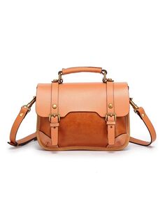 Женская мини-сумка-саквояж из натуральной кожи ольхи OLD TREND, оранжевый