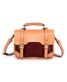 Женская мини-сумка-саквояж из натуральной кожи ольхи OLD TREND, коричневый