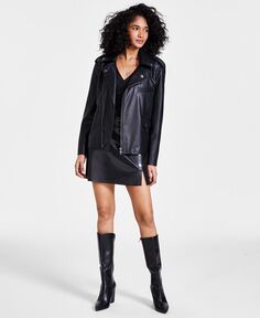 Женская куртка из искусственной кожи Bar III, черный