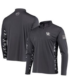 Мужская темно-серая куртка Kentucky Wildcats OHT в военном стиле с молнией до четверти и камуфляжем Colosseum, серый