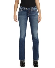Женские прямые джинсы Brit с низкой посадкой Silver Jeans Co., синий