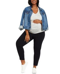 Узкие брюки Maia из искусственного шелка для беременных больших размеров Motherhood Maternity, черный