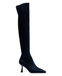 Женские ботфорты выше колена Fritz с очень широкими ботфортами — увеличенные размеры 10–14 SMASH Shoes, черный