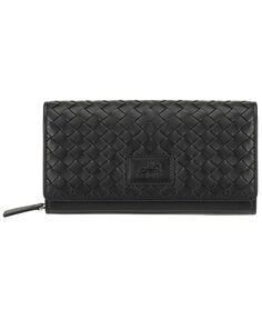 Женский кошелек Basket Weave Collection с защищенным RFID-клатчем Mancini, черный