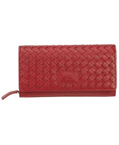 Женский кошелек Basket Weave Collection с защищенным RFID-клатчем Mancini, красный