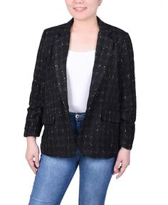 Женская твиловая куртка с длинными рукавами NY Collection, цвет Black Gold