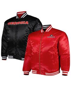 Мужская красно-черная двусторонняя атласная куртка с молнией во всю длину Georgia Bulldogs Big and Tall Profile, мультиколор