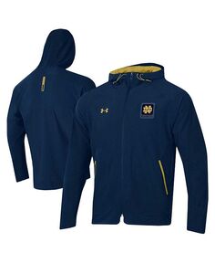 Мужская темно-синяя куртка Notre Dame Fighting Irish Unstoppable реглан с молнией во всю длину Under Armour, синий