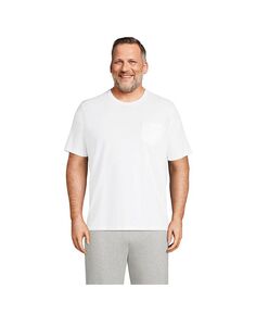 Мужская футболка Super-T с коротким рукавом и карманом Lands&apos; End, белый