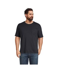Мужская футболка Super-T с коротким рукавом и карманом Lands&apos; End, цвет Black